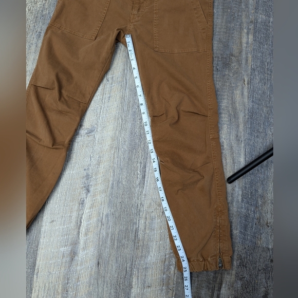Nili Lotan Military Cropped Pants in Rust Brown Ankle Zip Joggers Size 2 - Picture 7 of 9